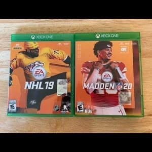 Lot of 2 Xbox One video games NHL 19 and Madden 20